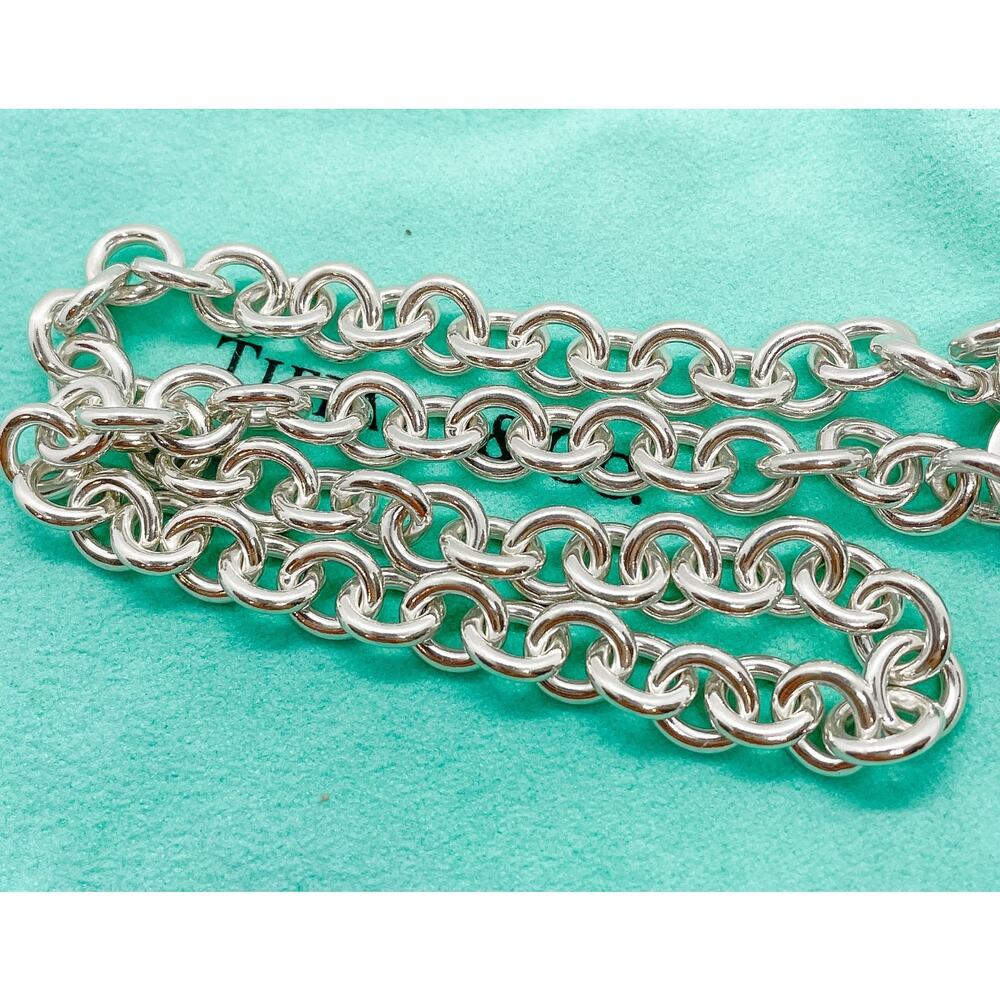 Tiffany & Co. Return to Tiffany Large Heart Tag Necklace Sterling Silver 15" - Picture 5 of 9